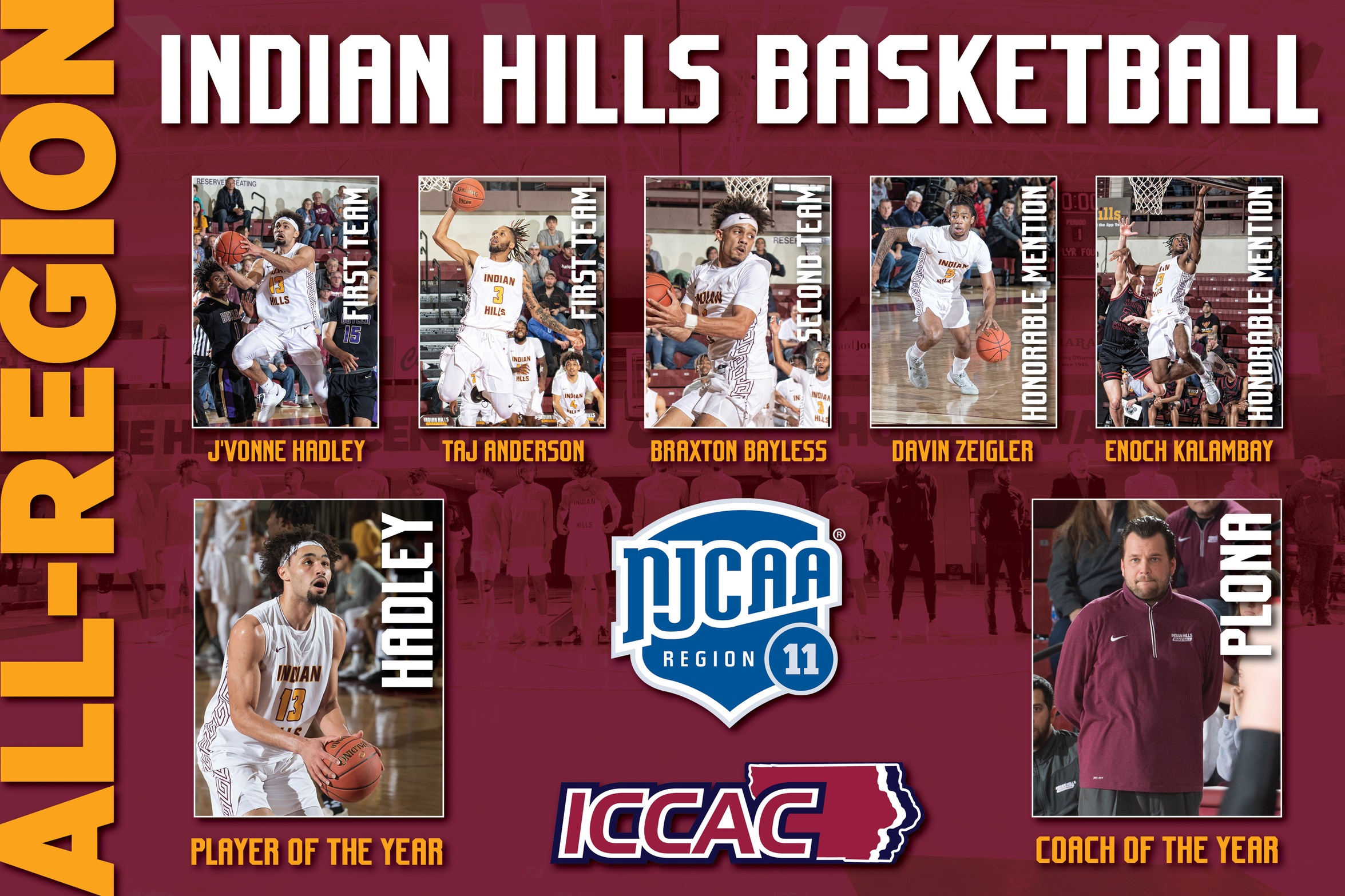 FIVE WARRIORS EARN ALL-REGION XI HONORS