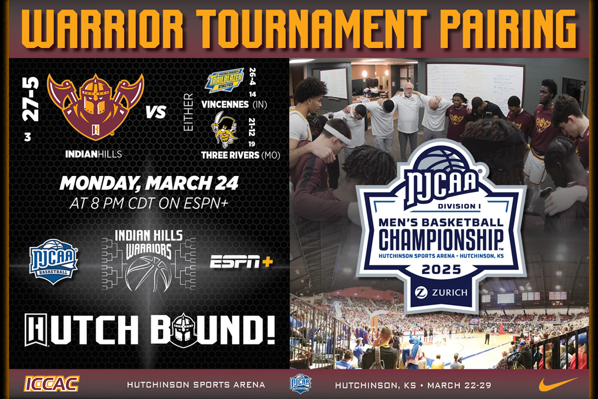 WARRIORS EARN NO. 3 SEED AT NJCAA TOURNAMENT