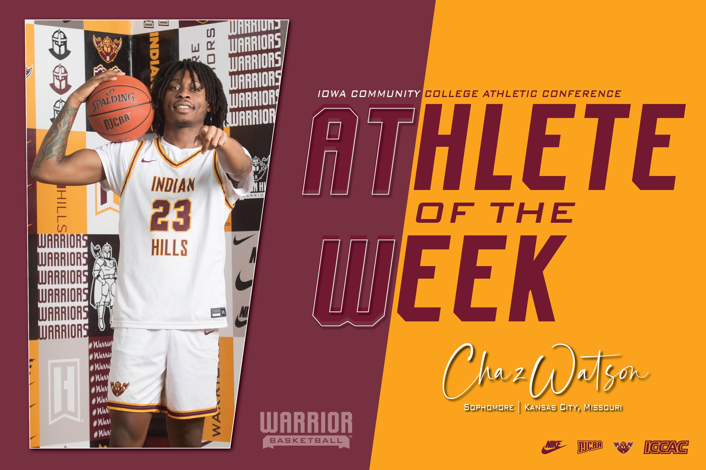 WATSON NAMED ICCAC ATHLETE OF THE WEEK