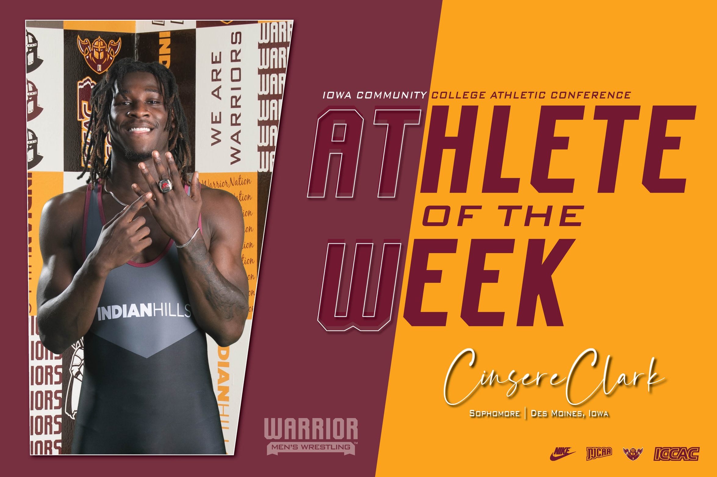 CLARK TIES RECORD, EARNS ICCAC WEEKLY HONOR